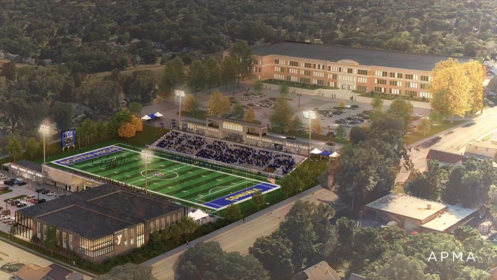 Architectural rendering of the future Gene R. Haynes Stadium and new Butler-Gast YMCA in North Omaha